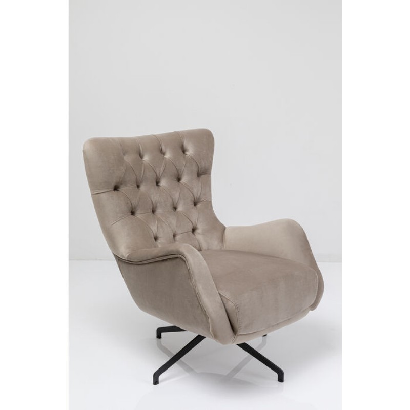 Swivel Armchair Bellissima Velvet Beige