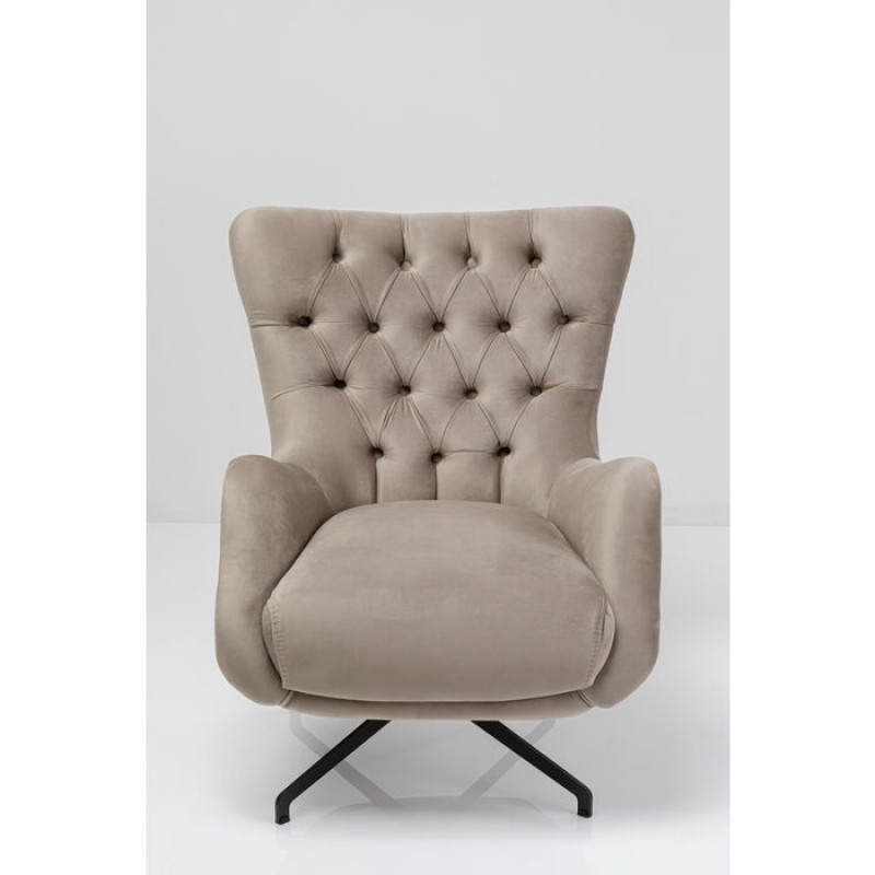 Swivel Armchair Bellissima Velvet Beige