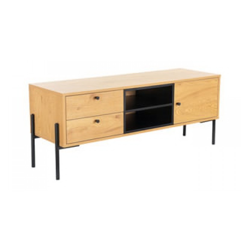 VL Madrid TV Unit 1200 - Oak and Black