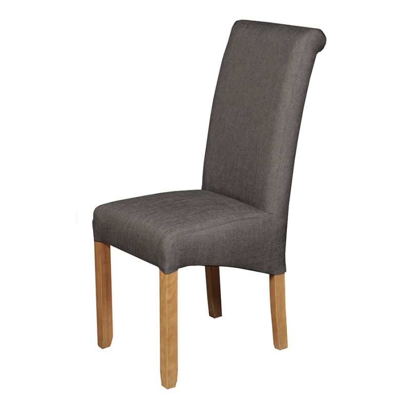 AM Sophie Oak D Chair Grey