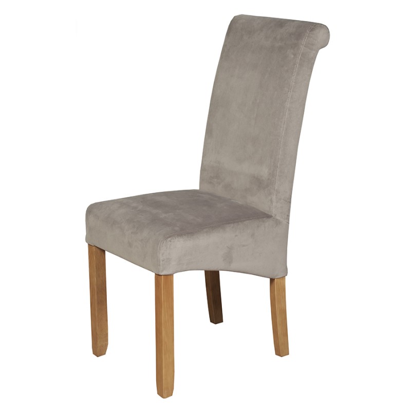 AM Sophie Oak D Chair Grey Velvet