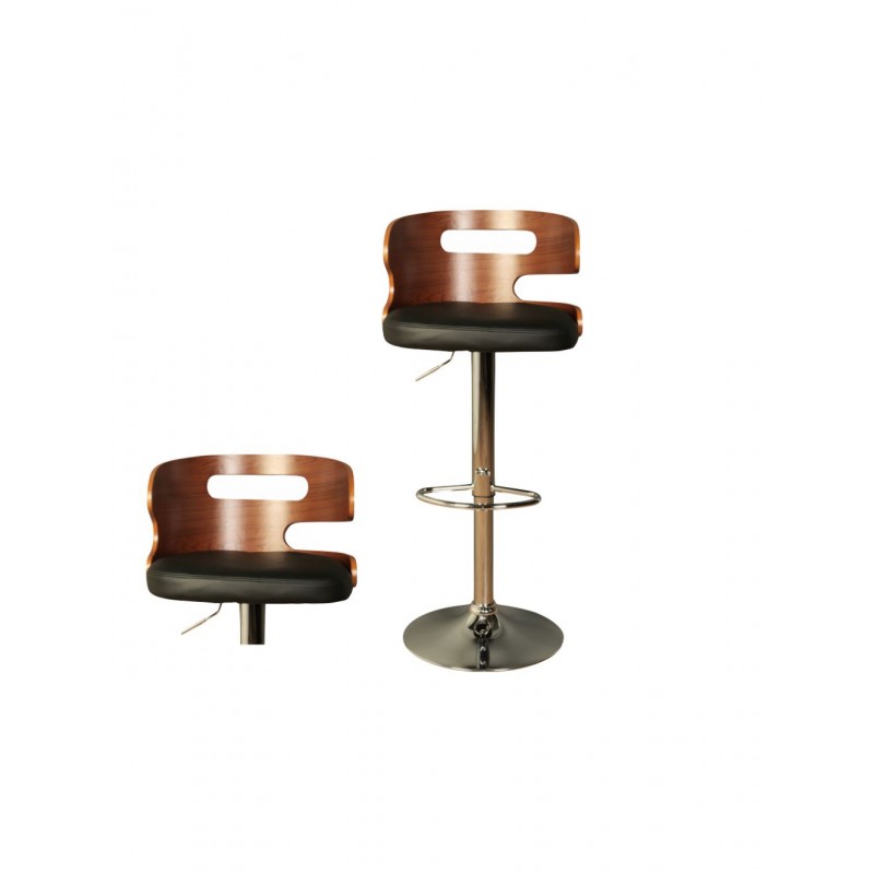 AM Erin Bar Stool Black/Walnut