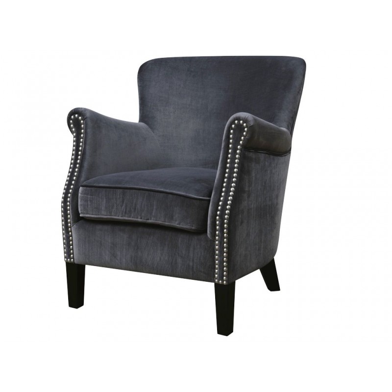 AM Harlow Armchair Grey Velvet