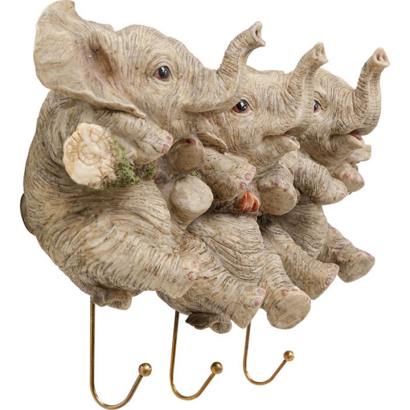 Wall Hooks Three Mini Elephants