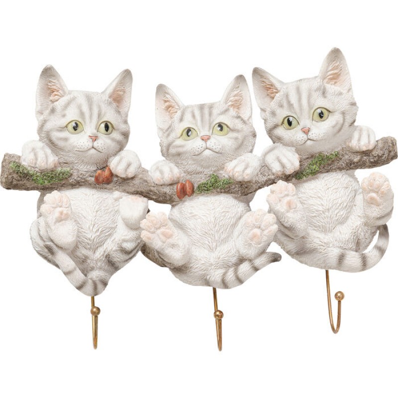 Wall Hooks Three Mini Cats