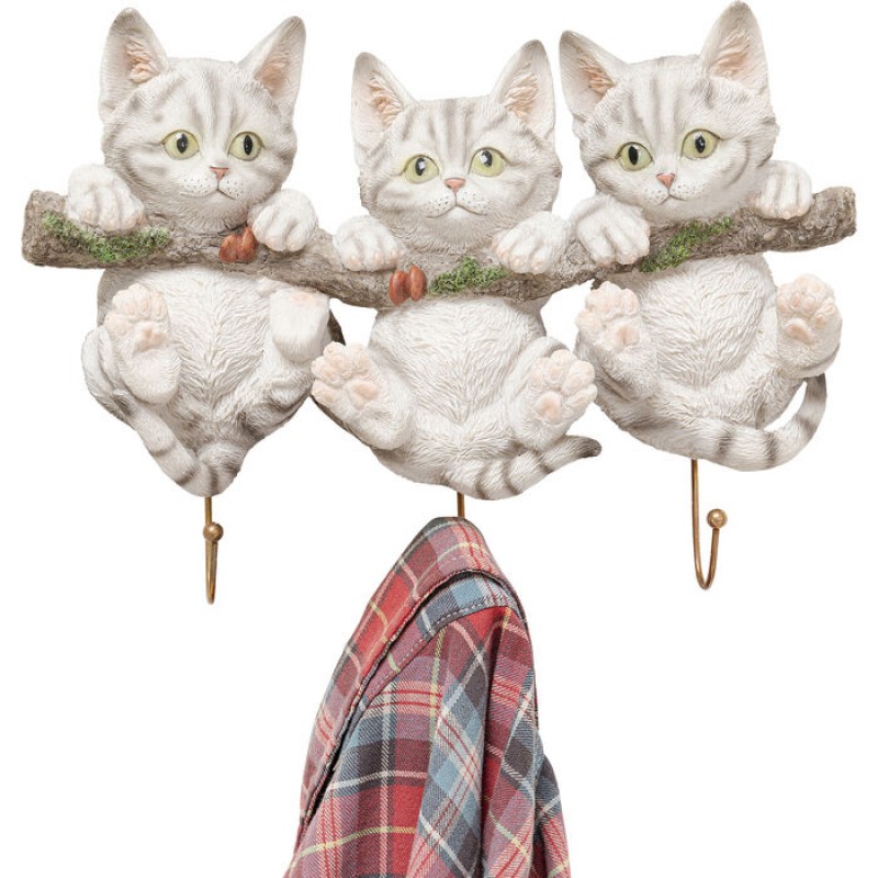 Wall Hooks Three Mini Cats