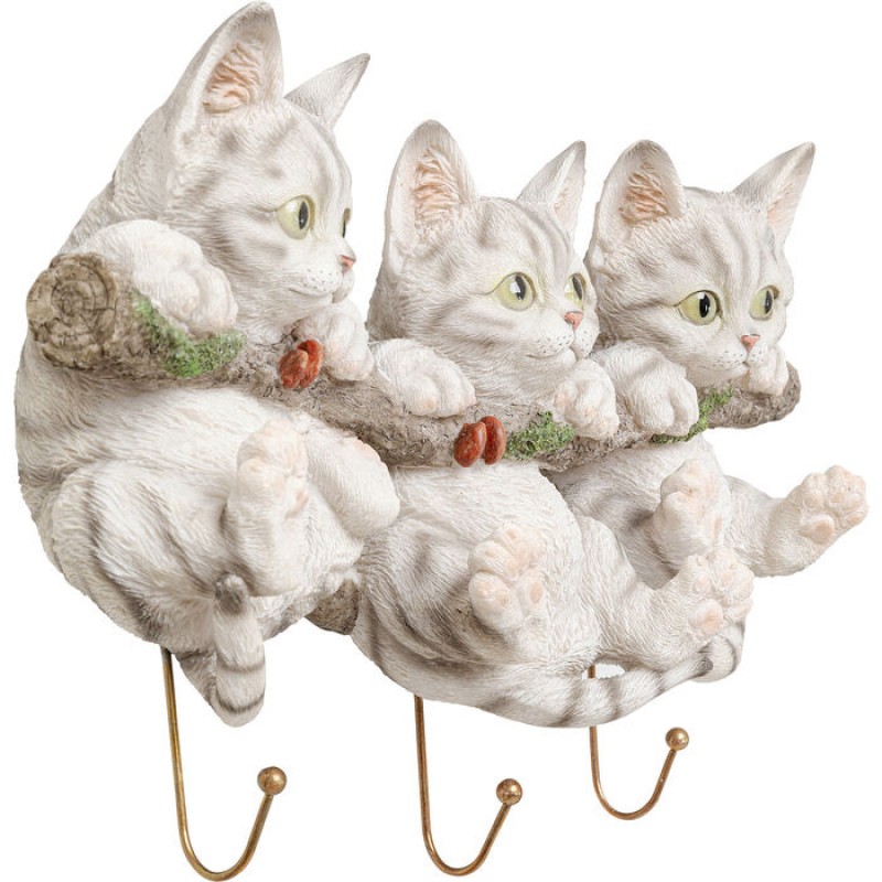 Wall Hooks Three Mini Cats