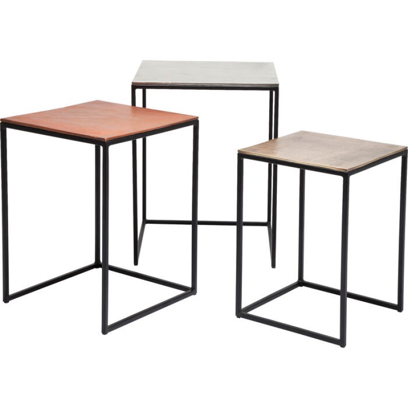 Side Table Loft Square Vintage (3/Set) 41x41cm