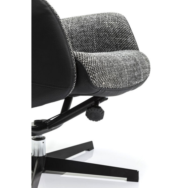 Swivel Armchair with Stool Ohio Salt and Pepper