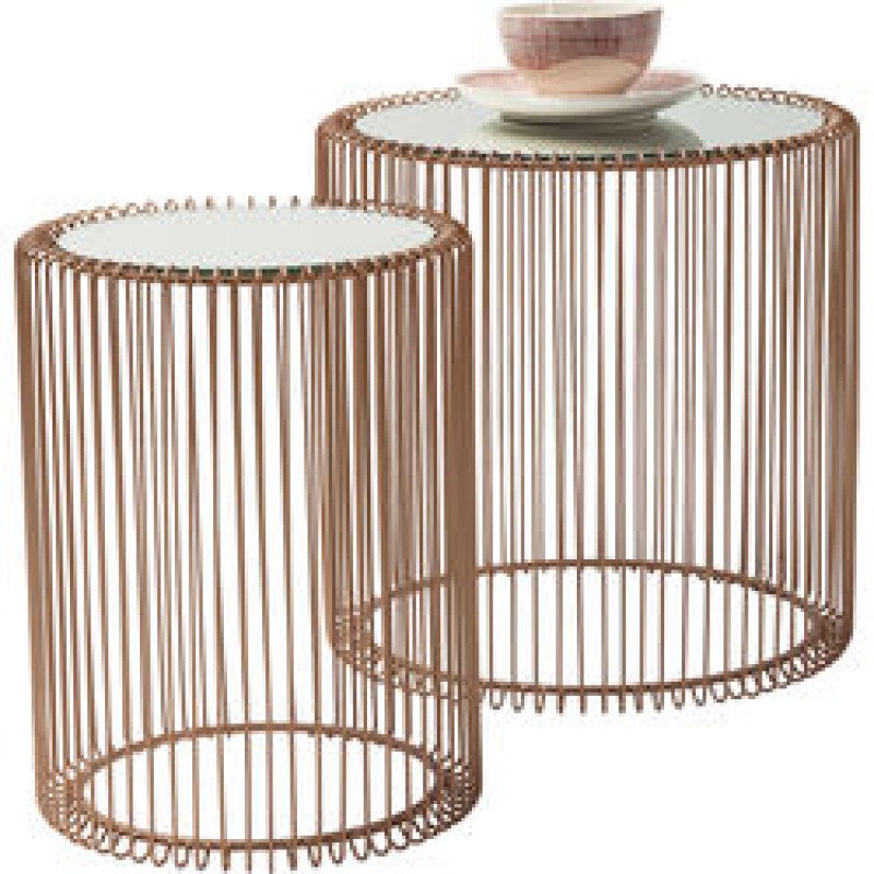 Side Table Wire Copper Ø44cm (2/Set)