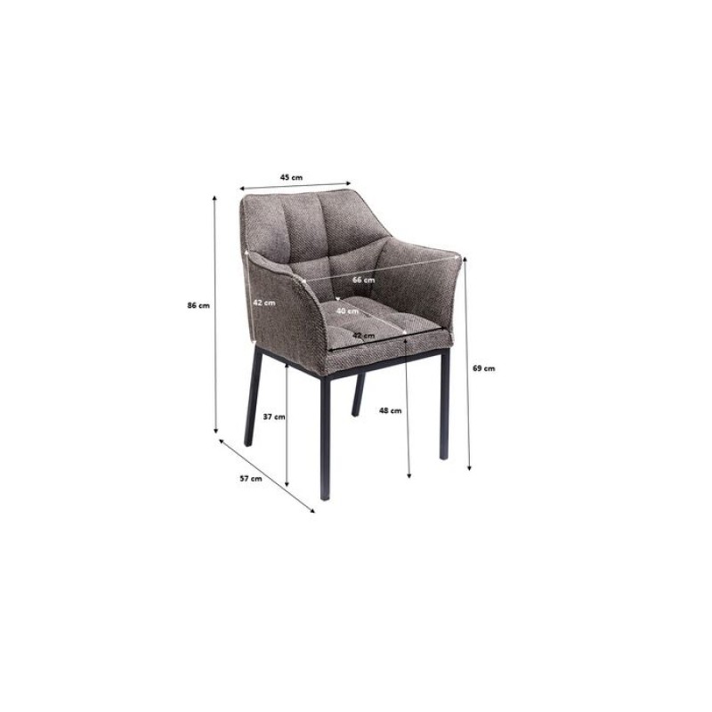 Chair with Armrest Thinktank Grey