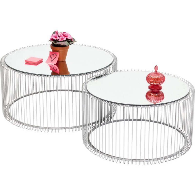 Coffee Table Wire Silver (2/Set)