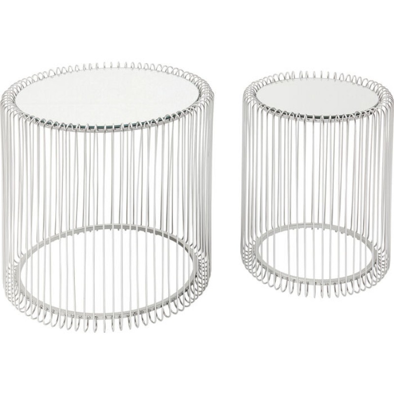 Side Table Wire Silver (2/Set)