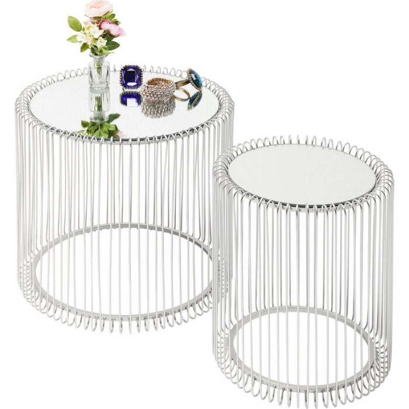 Side Table Wire Silver (2/Set)