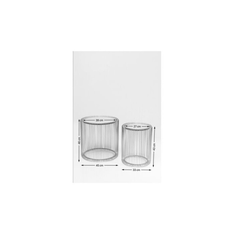 Side Table Wire Silver (2/Set)