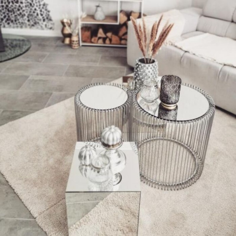 Side Table Wire Silver (2/Set)