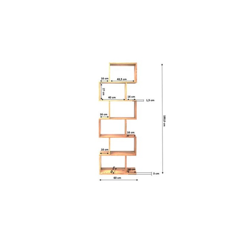 Shelf Attento Zick Zack 60x180cm