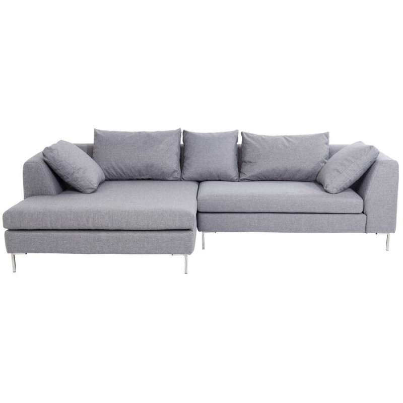 Corner sofa Gianni Grey Left Chrome