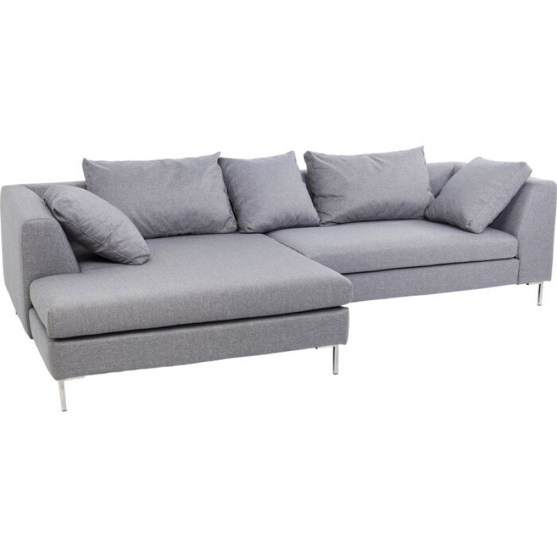 Corner sofa Gianni Grey Left Chrome