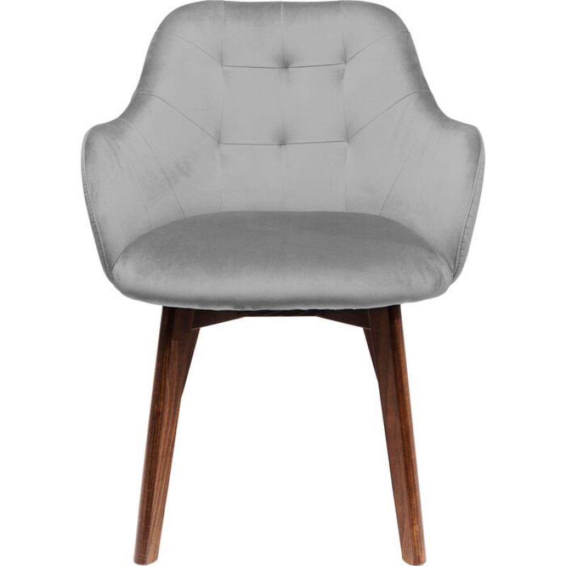 Chair with Armrest Dark Lady Velvet Grey