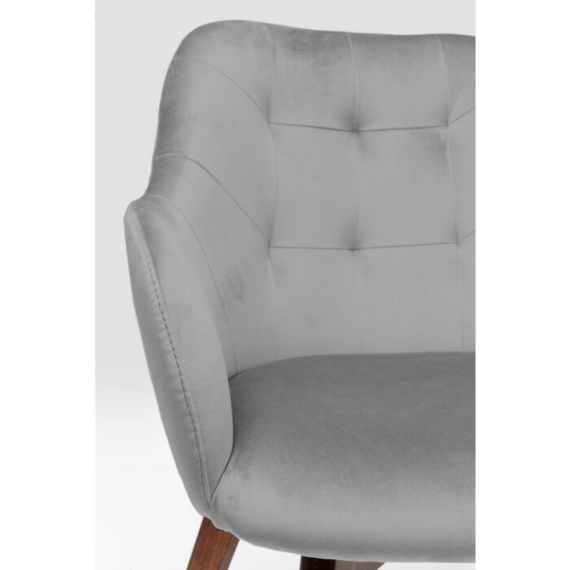 Chair with Armrest Dark Lady Velvet Grey