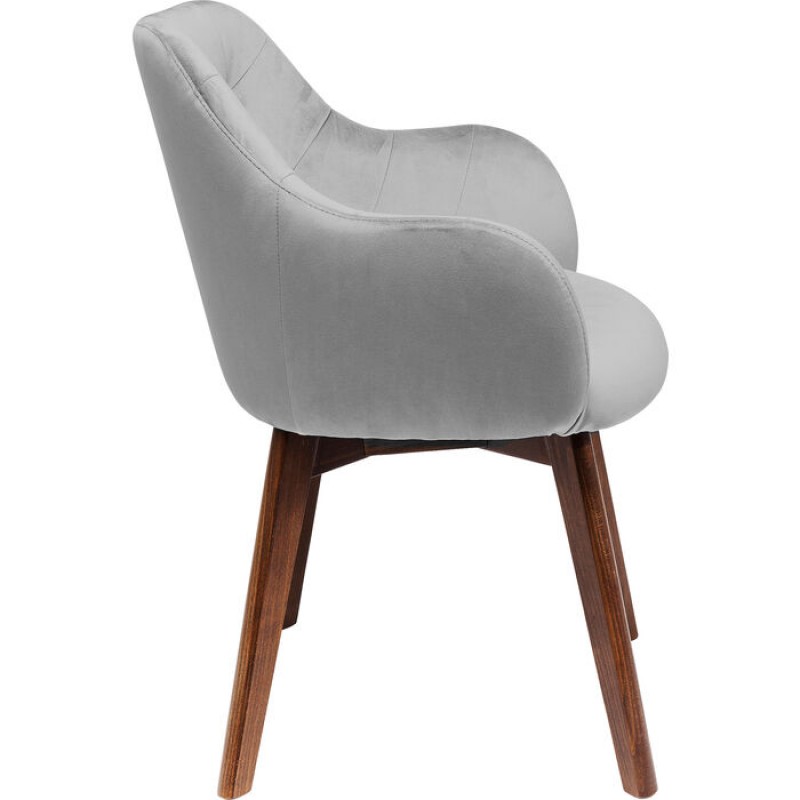 Chair with Armrest Dark Lady Velvet Grey