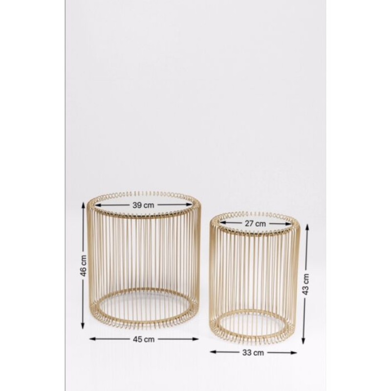 Side Table Wire Brass (2/Set)