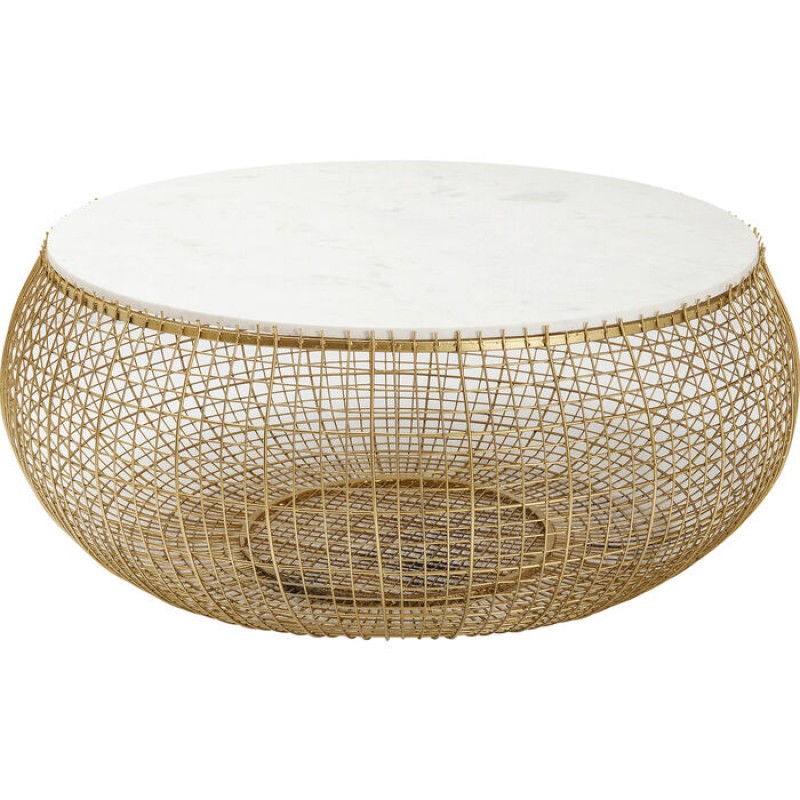 Coffee Table Cesta Marble Gold Ø100cm