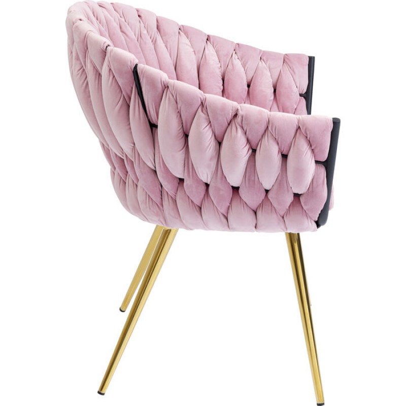 Chair with Armrest Knot Mauve