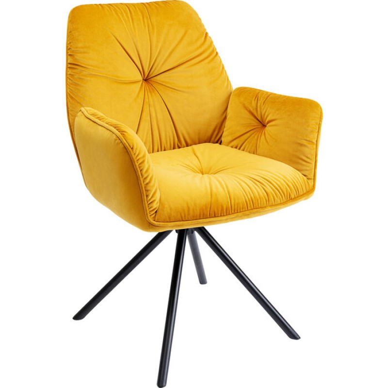 Chair with Armrest Mila Yellow