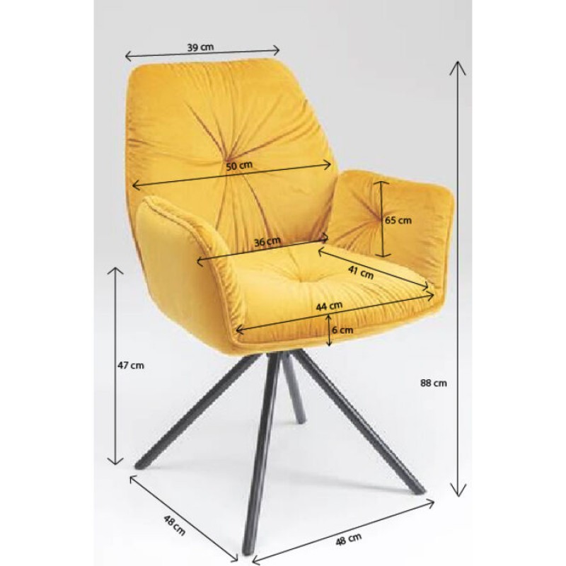 Chair with Armrest Mila Yellow