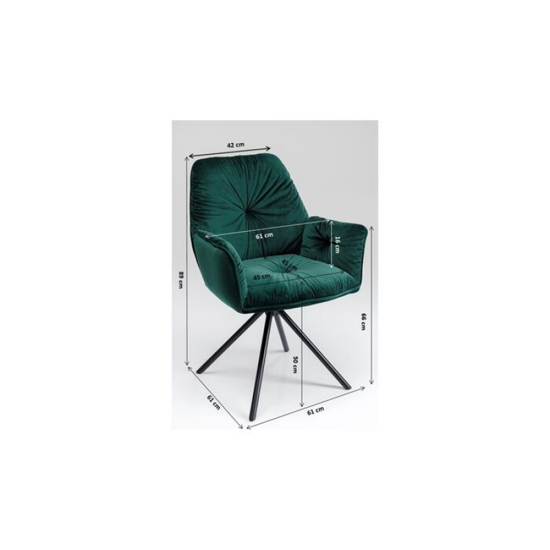 Chair with Armrest Mila Green