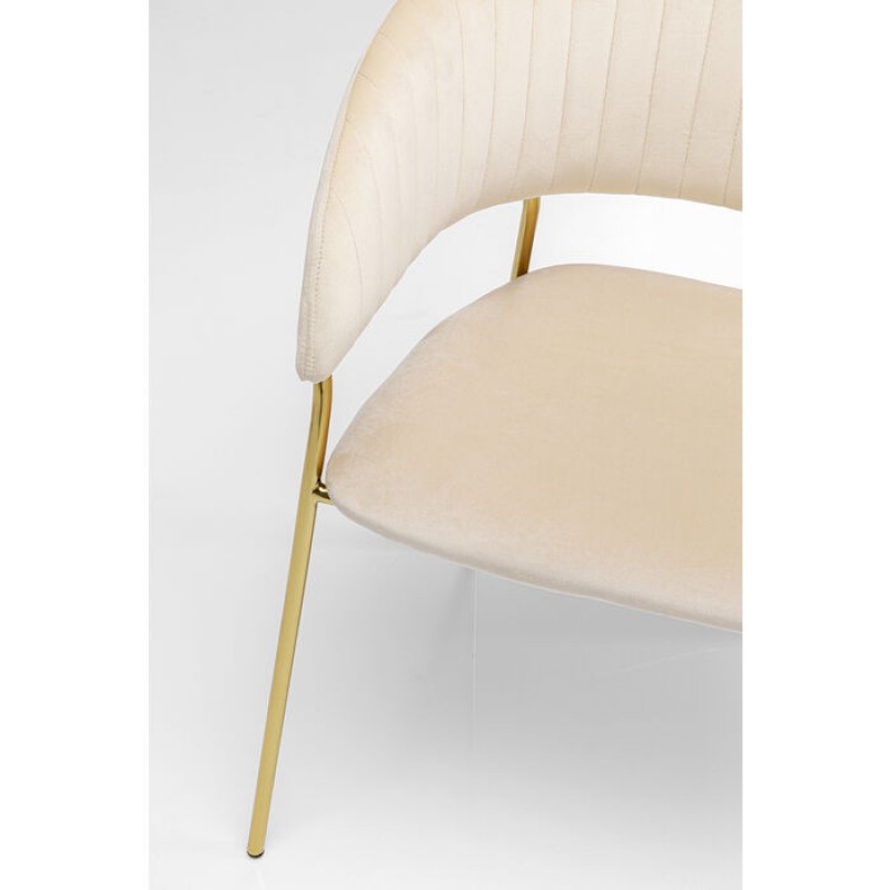 Chair with Armrest Belle Velvet Cream