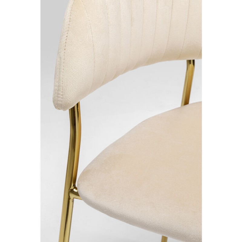 Chair with Armrest Belle Velvet Cream