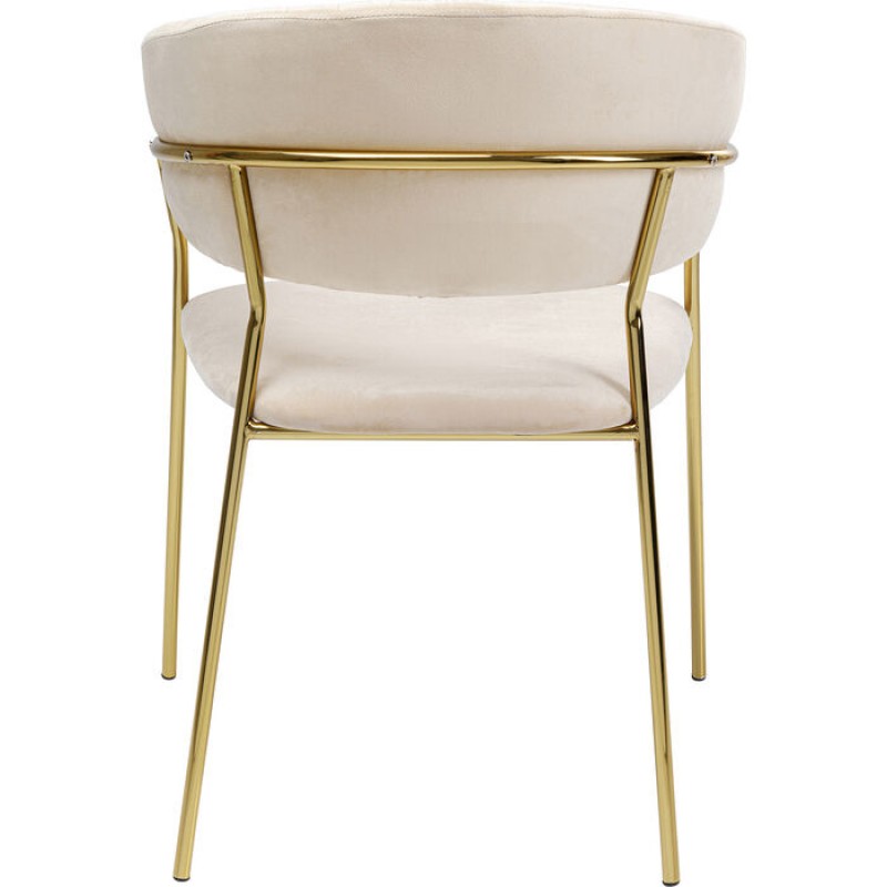 Chair with Armrest Belle Velvet Cream