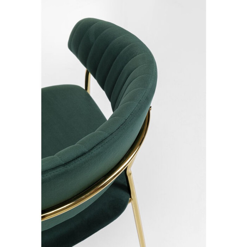 Chair with Armrest Belle Velvet Green