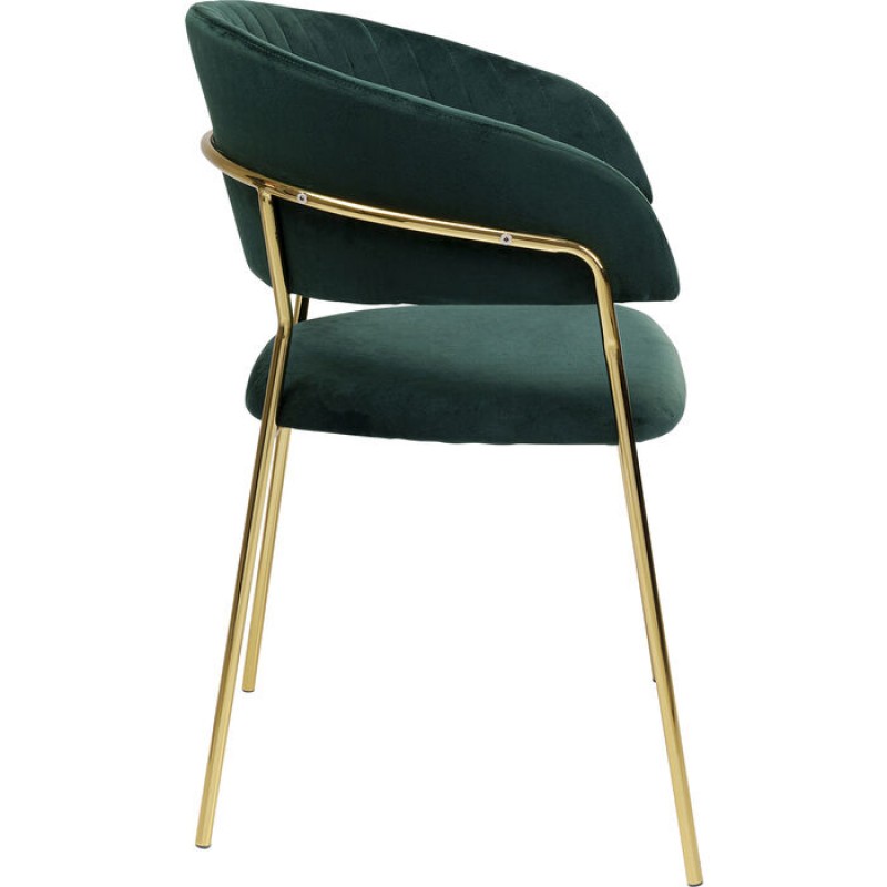 Chair with Armrest Belle Velvet Green