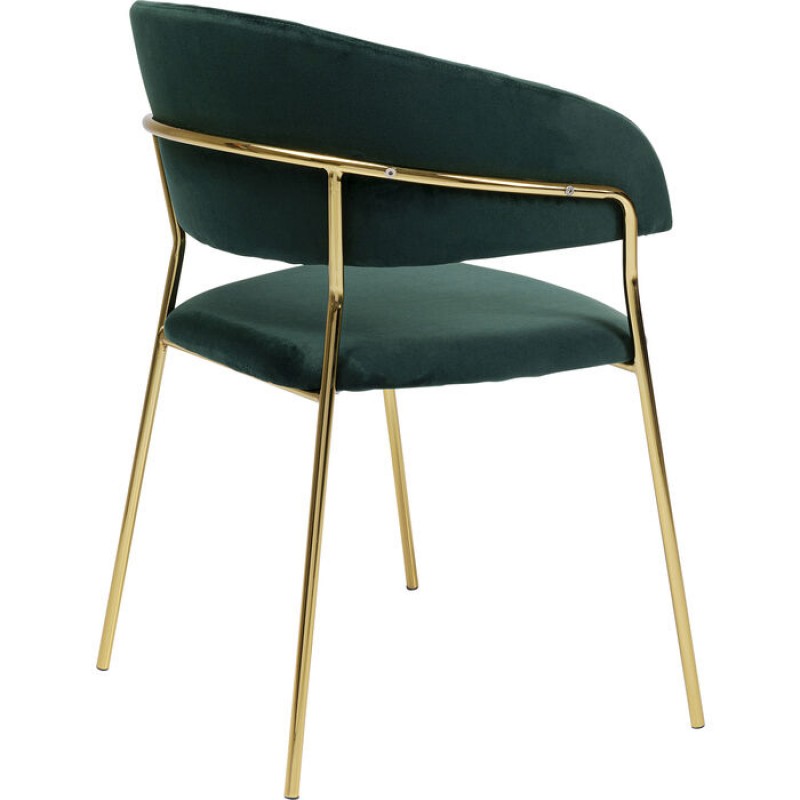 Chair with Armrest Belle Velvet Green