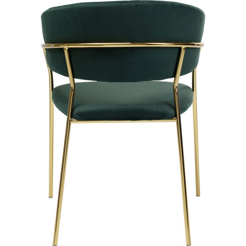 Chair with Armrest Belle Velvet Green