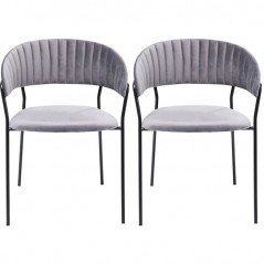 Chair with Armrest Belle Grey (2/Set)