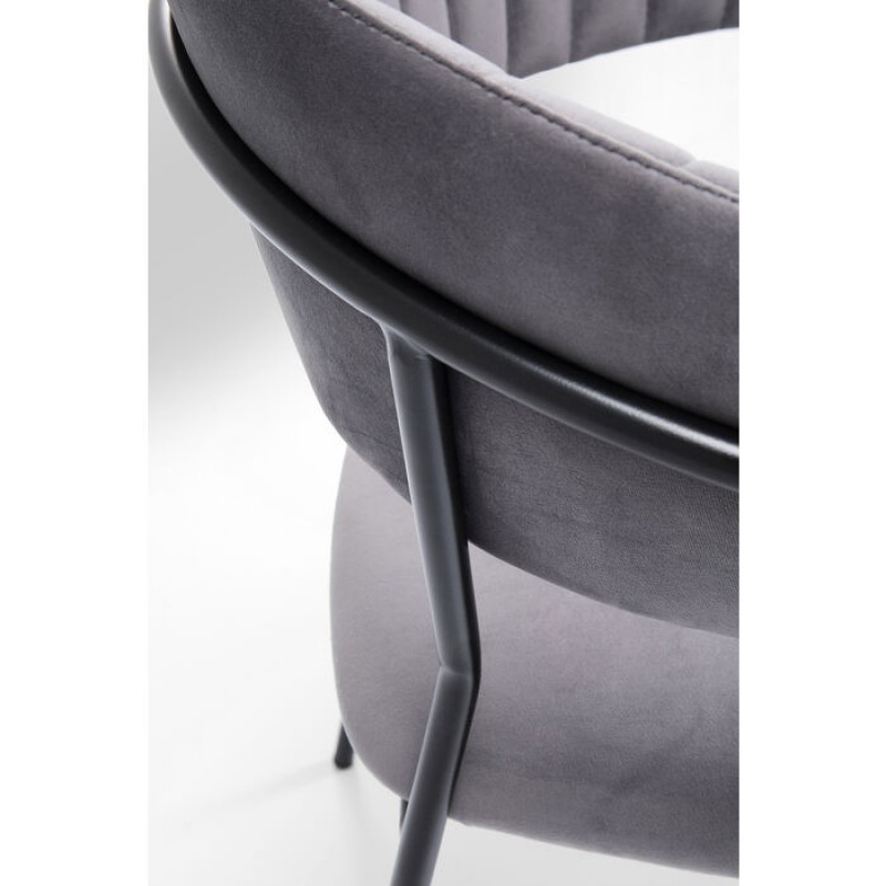 Chair with Armrest Belle Grey (2/Set)