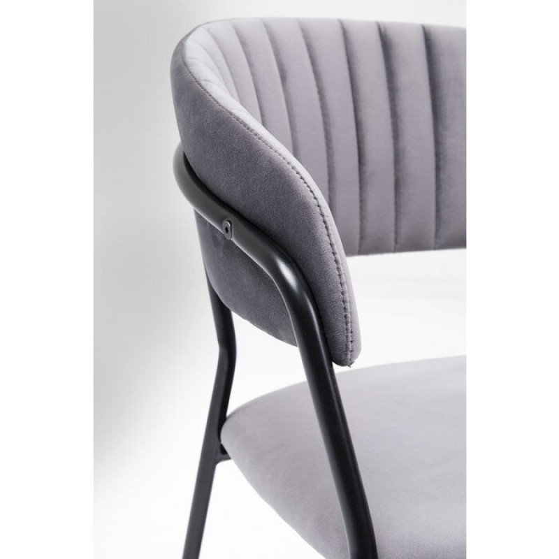 Chair with Armrest Belle Grey (2/Set)