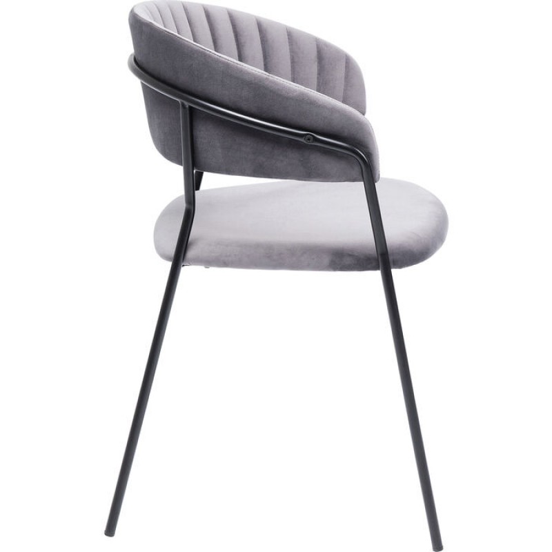 Chair with Armrest Belle Grey (2/Set)