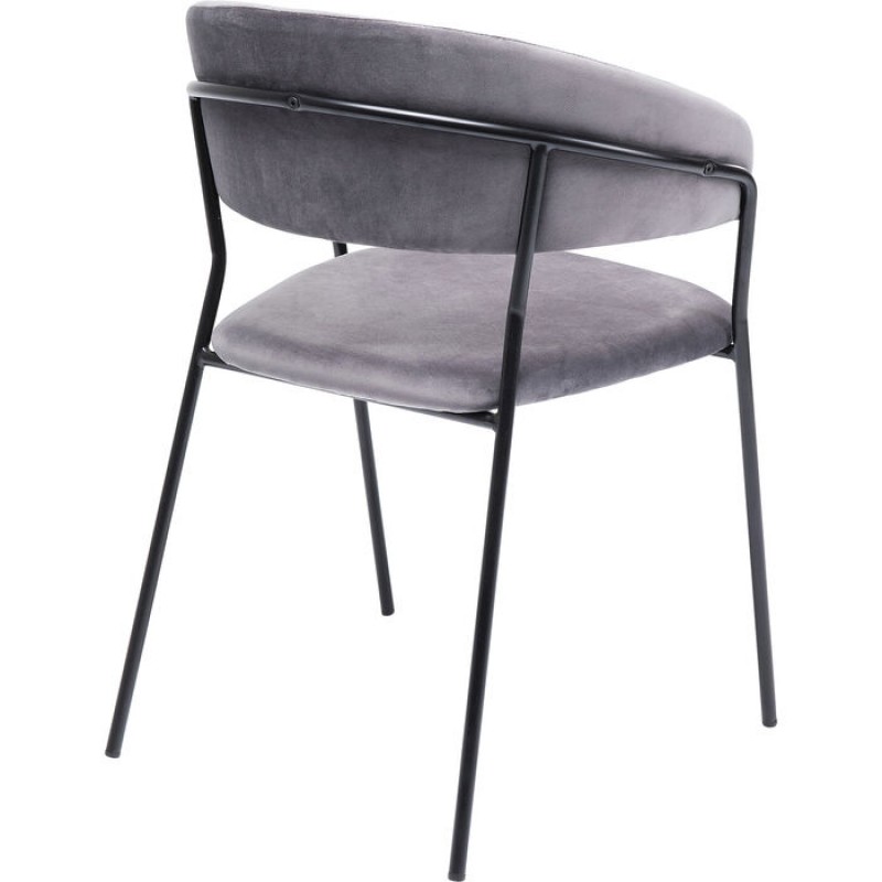 Chair with Armrest Belle Grey (2/Set)