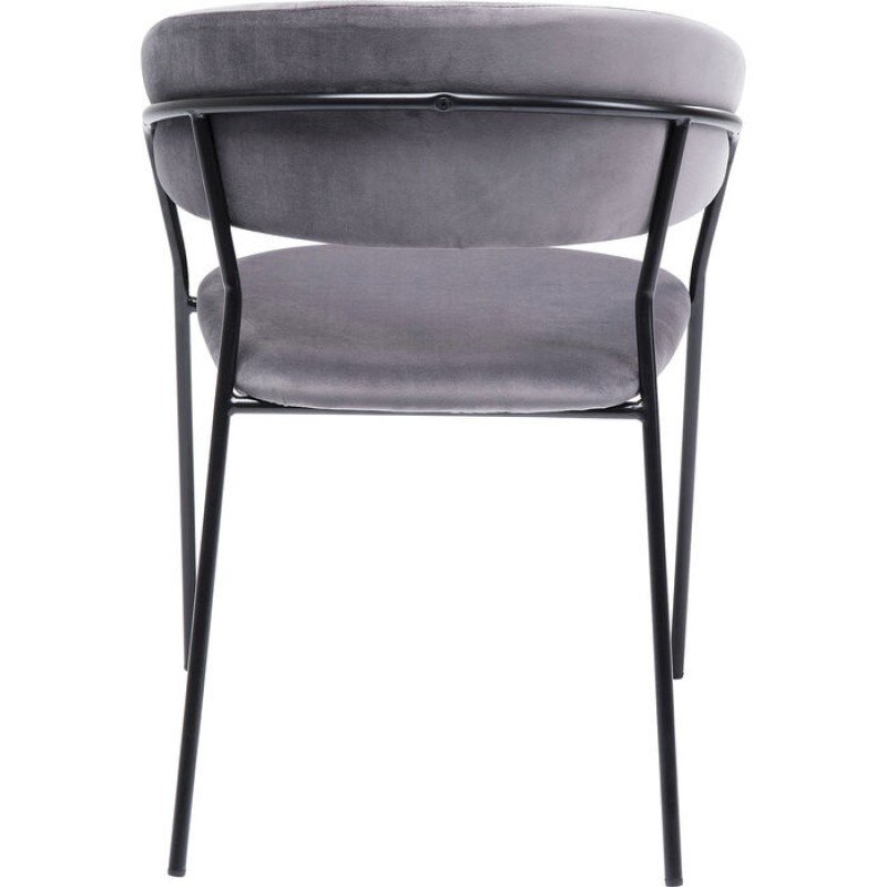 Chair with Armrest Belle Grey (2/Set)