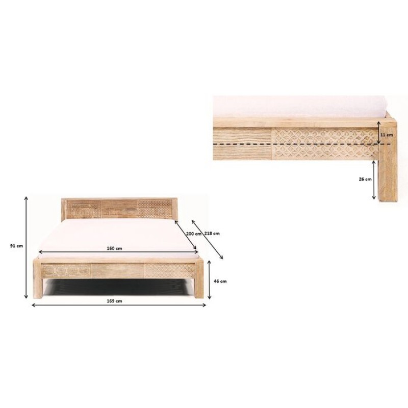 Wooden Bed Puro High 160x200