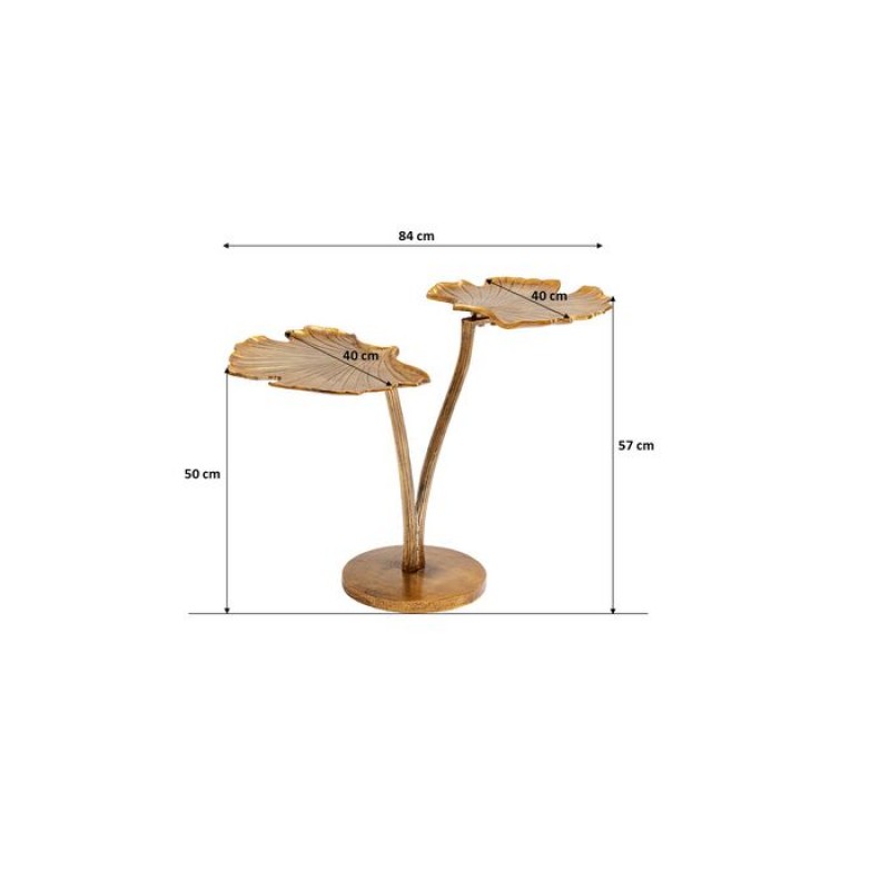 Side Table Leaf Brass 57x40cm