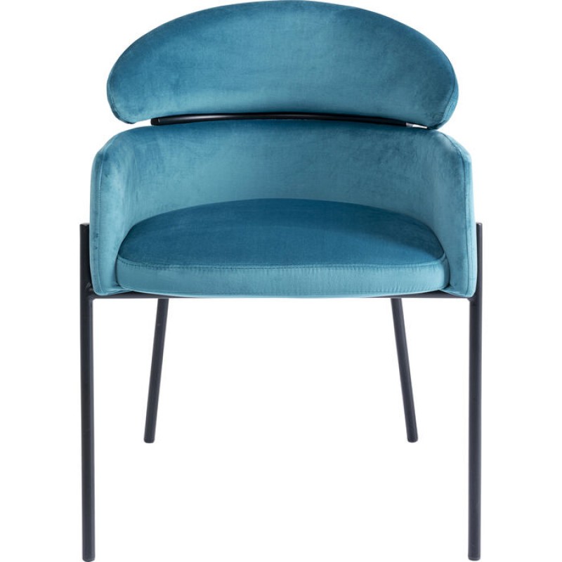 Chair with Armrest Alexia Velvet Blue