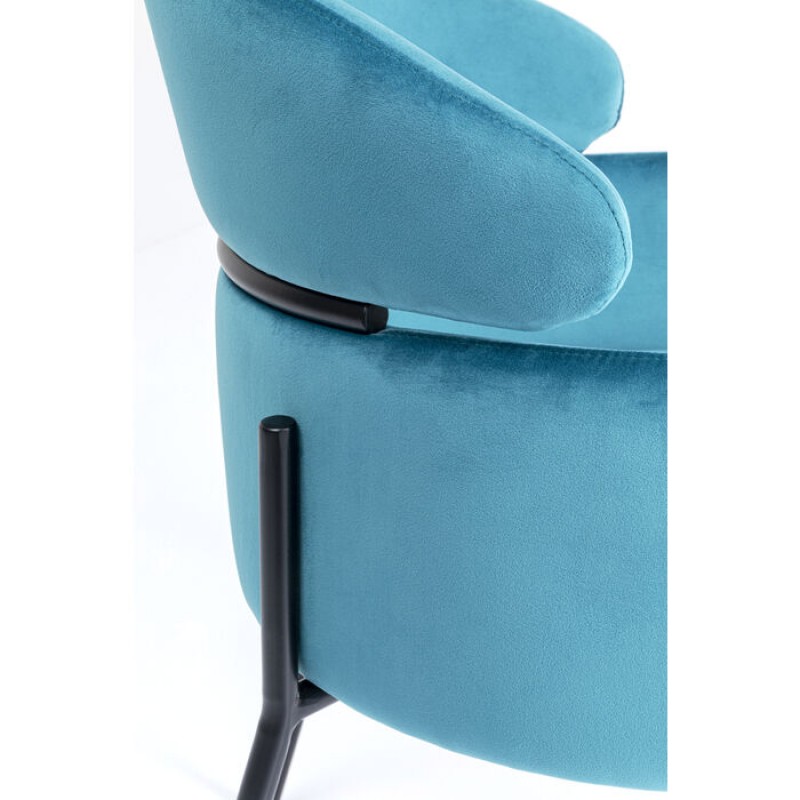 Chair with Armrest Alexia Velvet Blue