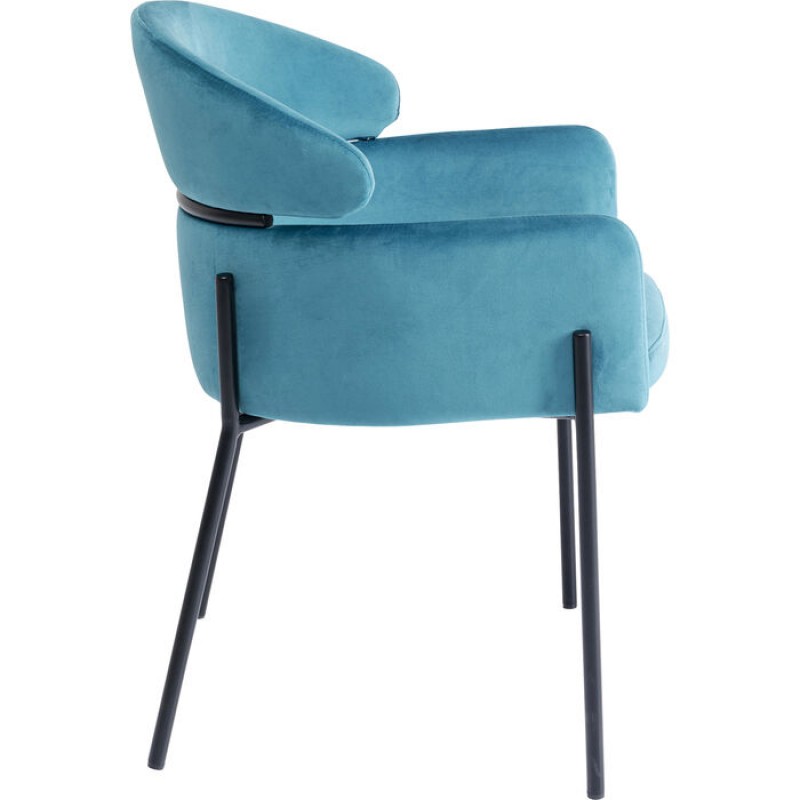 Chair with Armrest Alexia Velvet Blue